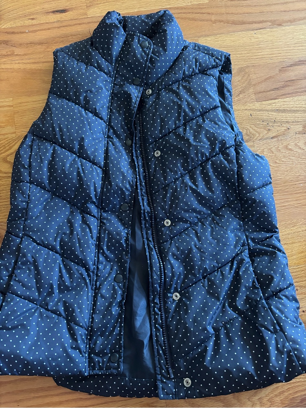 GAP Navy Blue Polka Dot Puffer Vest
